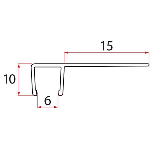 Gelco Set svislých těsnění pro sklo 6/6mm, 2000mm (2ks)