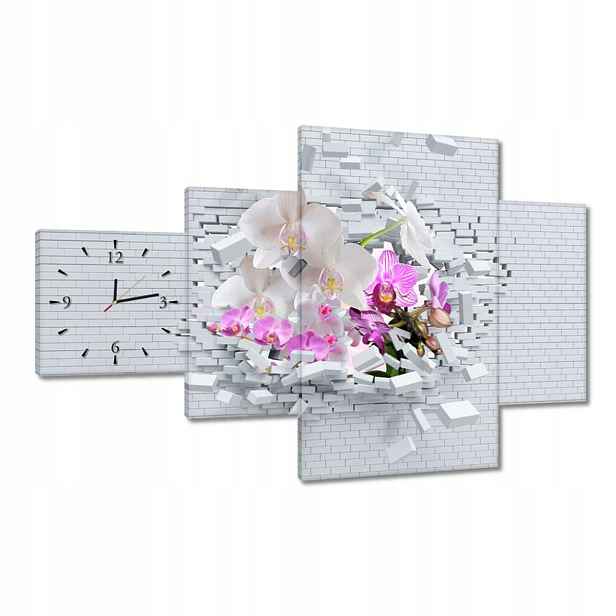 Hodiny 130x80 Orchidej ve zdi