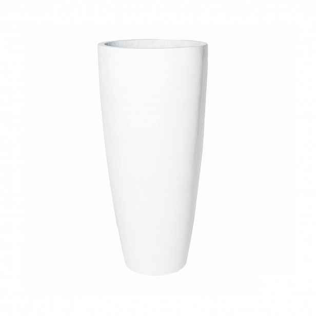 Květináč Dax, barva lesklá bílá, více velikostí - PotteryPots Velikost: L - v. 80 cm, ⌀ 37 cm