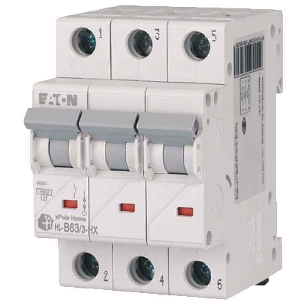 Nadproudový spínač Eaton HN-B63/3 63A 3P 6kA B 230V IP20 typ Ac 194887