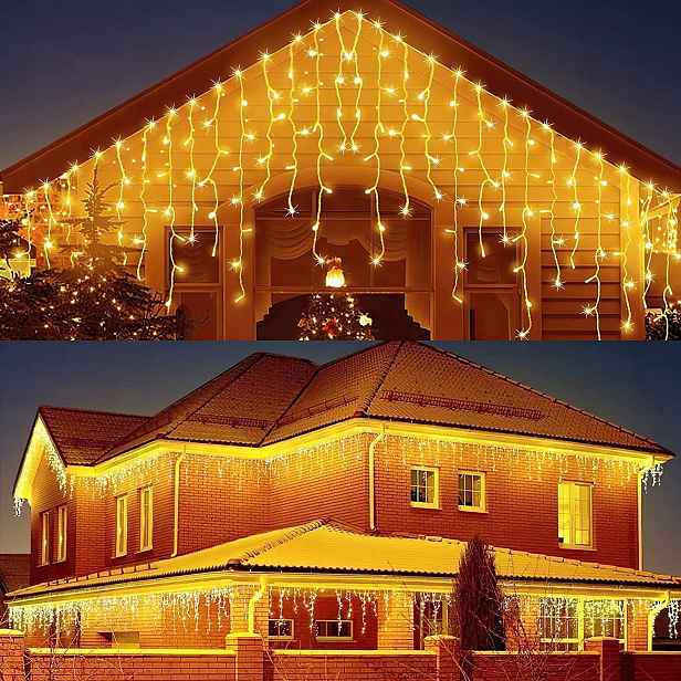 Světelný Závěs 400 Led 10+5 m Teplá Bílá Časovač IP44 8 Režimů