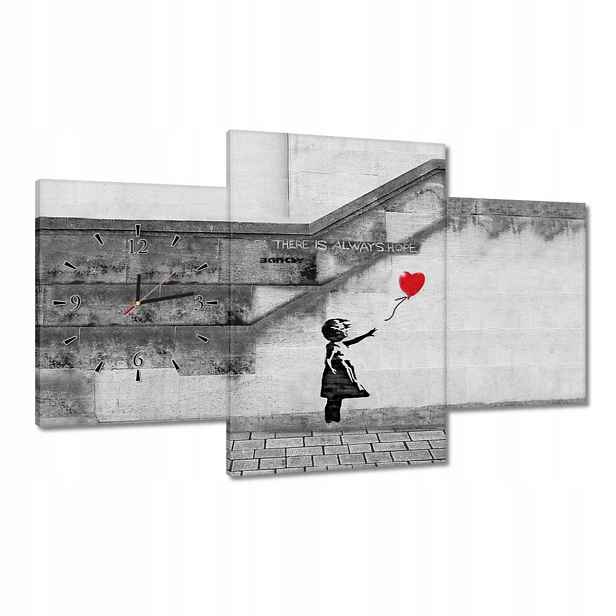 Hodiny 100x60 Banksy Dívka Hope