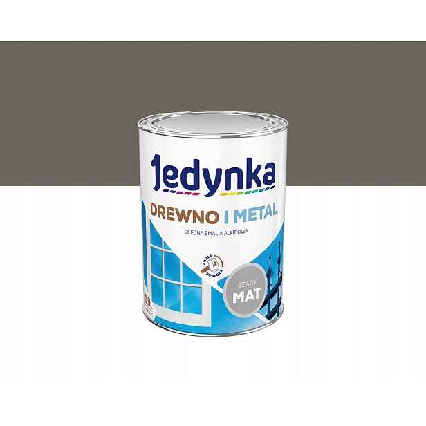 Jedynka Olejová alkydová smaltovaná hmota na dřevo a kov matná šedá 0,9L