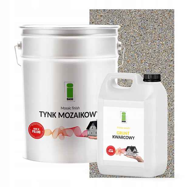Mozaiková Omítka Šedá Teplá 25 kg Barevný Podklad Sada Na 6,6 m2