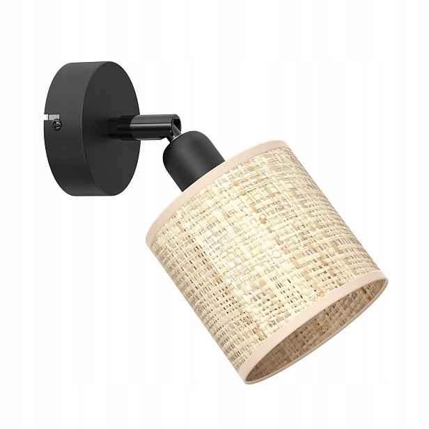 Stropní lampa boho ratanová pohyblivá černá spot reflektor Luminex