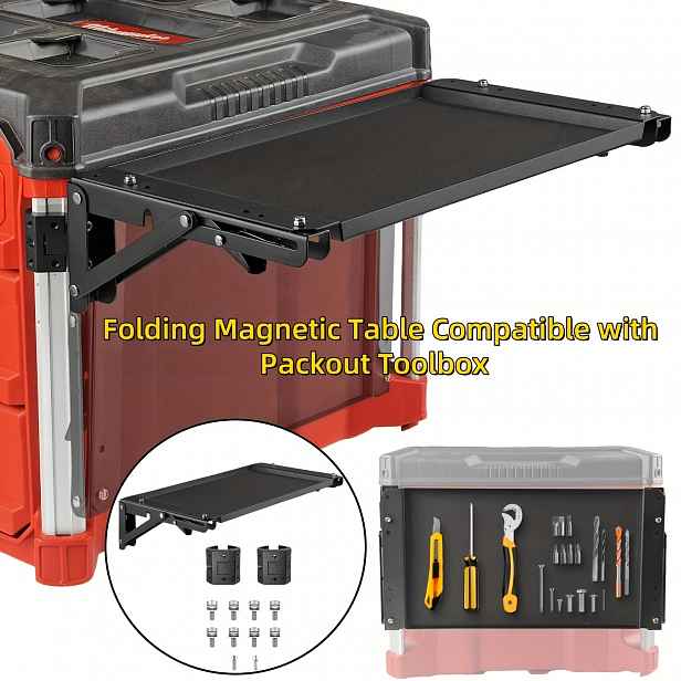 TEMU Skládací magnetický stůl kompatibilní s Toolbox, výkonná magnetická zásuvka na nástroje pro váš systém