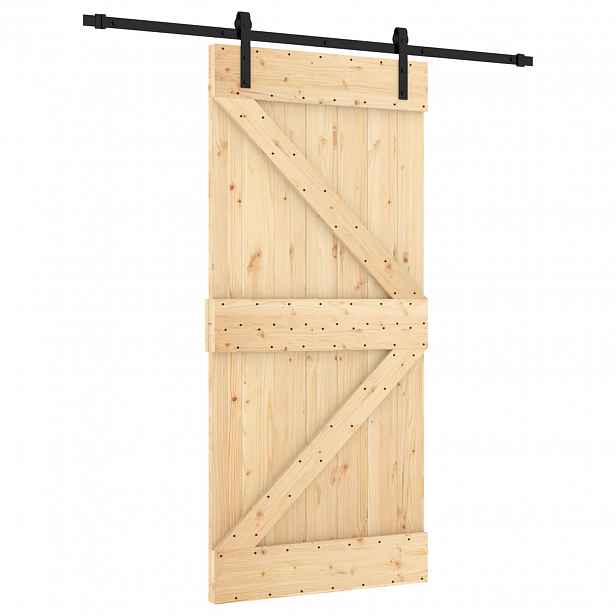 vidaXL Posuvné dveře 95 x 210 cm Masivní borové dřevo (neupravené)