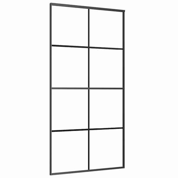 vidaXL Posuvné dveře černé 102,5 x 205 cm ESG sklo a hliník