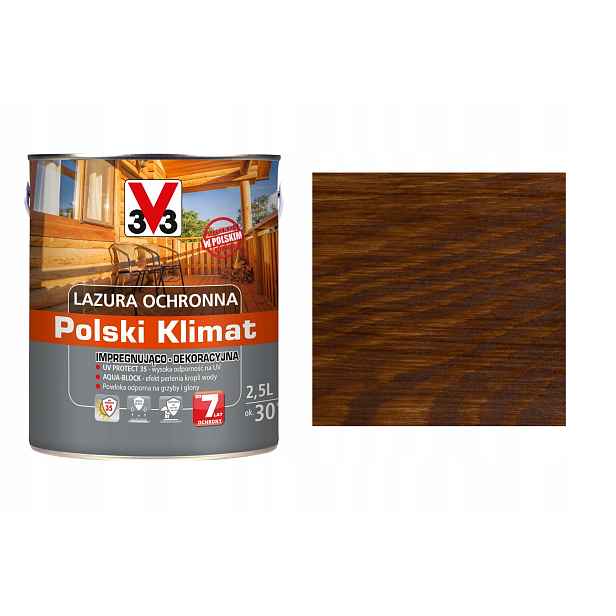 Lazura V33 Polský Klima 7 let 2,5 L impregnační dub zlatý satén