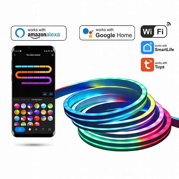 Led pásek 5 m Neon Rgb 24W WiFi Tuya