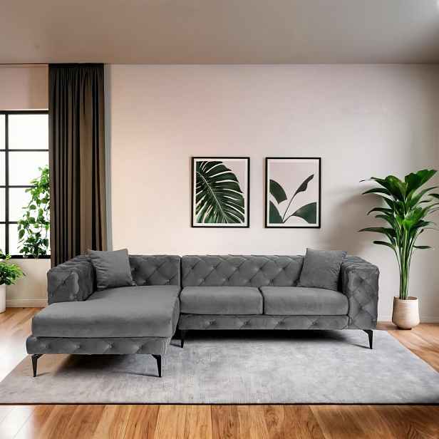 Rohová sedací souprava Como Eco Left - Anthracite, Black