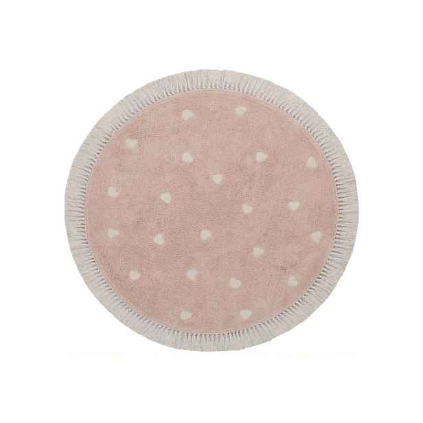 Tapis Petit Růžový koberec FLEUR se srdíčky