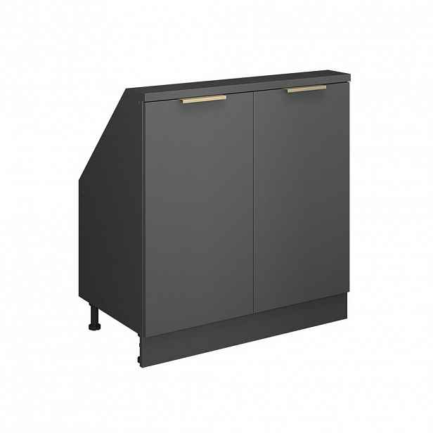 Vicco ŠIKMÁ SKŘÍŇ Rion Antracitově zlatý 80 x 81.6 cm se 2 dvířky