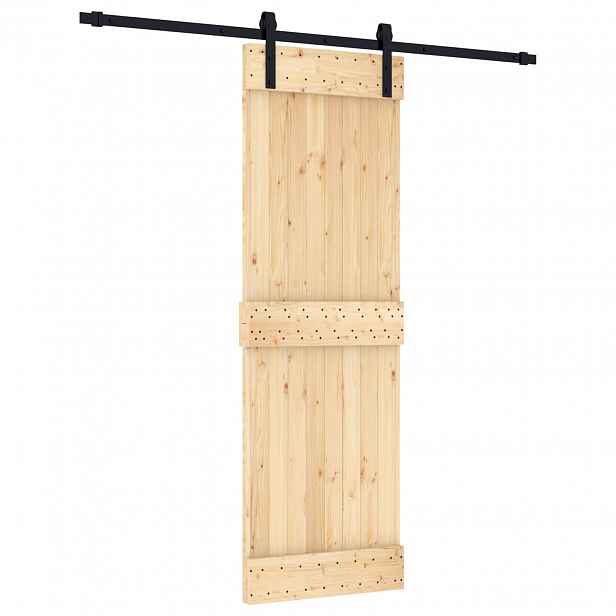 vidaXL Posuvné dveře Přirozená a černá 70 x 210 cm