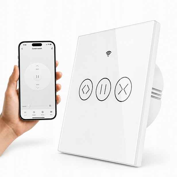 WiFi ovladač rolet Tuya Smart procentuální RF433 dotykové žaluzie Moes