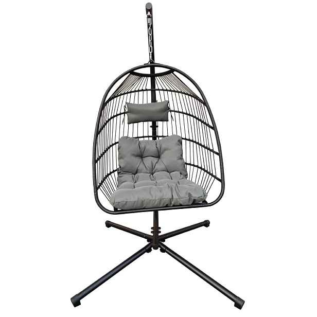 Závěsné křeslo BestBerg BBHC-30 / ocel / černá/šedá