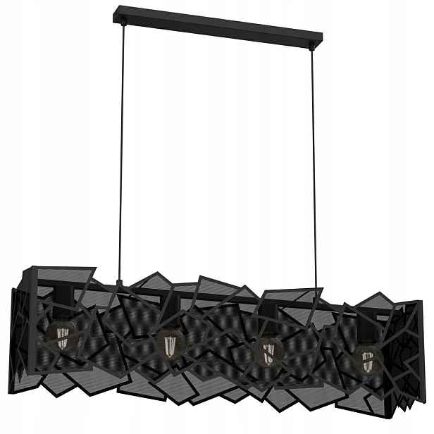 Závěsné svítidlo Camo Černý kovový stínidlo moderní doplněk ve stylu loft