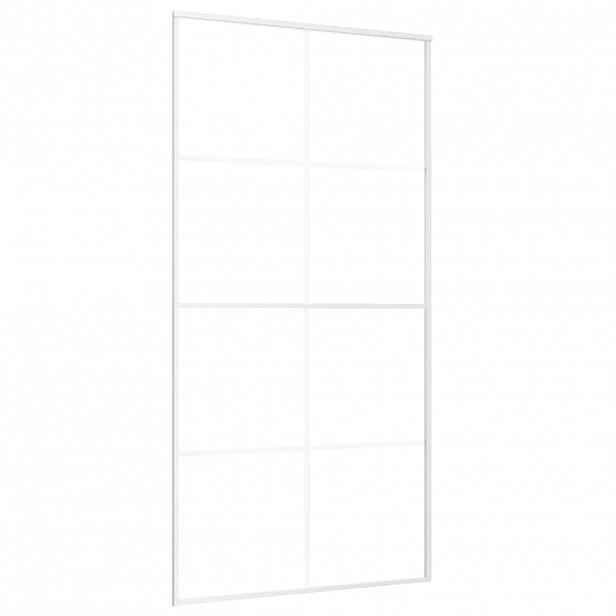 vidaXL Posuvné dveře mléčné ESG sklo a hliník 102,5 x 205 cm bílé