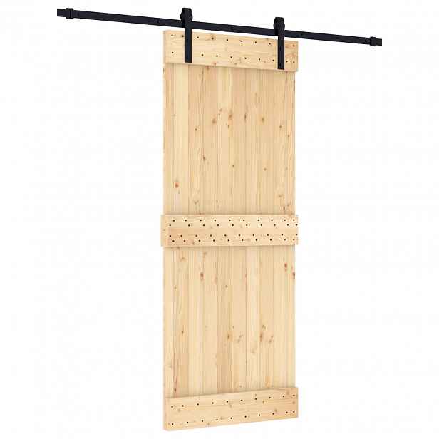 vidaXL Posuvné dveře Přirozená a černá 80 x 210 cm