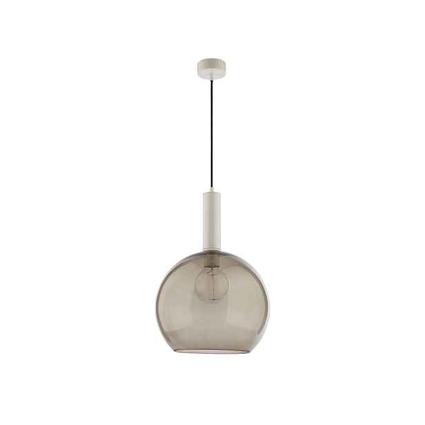 Jupiter Závěsná lampa Minimalistická Bílá Kouřová Stínidlo Ø30 cm E27