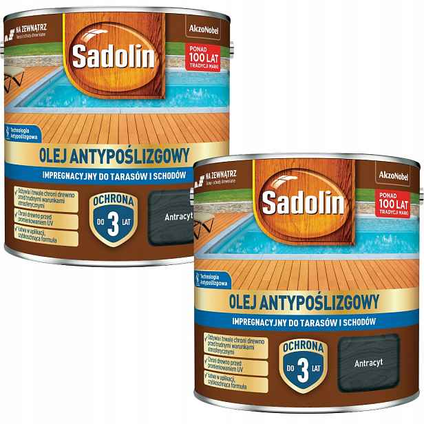 Set Sadolin Olej 2x2,5L Protiskluzový Impregnační Antracit 5L