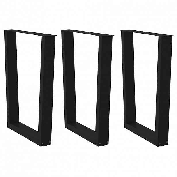 vidaXL Nohy k jídelnímu stolu ve tvaru V, 3 ks, černé, 70 x (72-73,3) cm, ocel