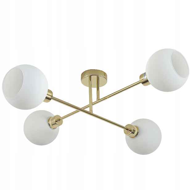 Závěsná Stropní Lampa Lustr Kule zlatá Moderní Led mléčná
