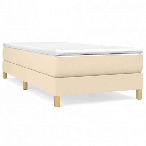 vidaXL Box spring postel s matrací krémová 100 x 200 cm textil
