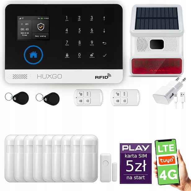 Bezdrátový alarm WiFi Gsm 4G, Tuya, sada alarmu Huxgo HXA003 R9BS