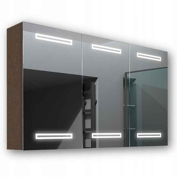Dřevěná skříňka 120x70 Led zrcadlo Mars Wenge