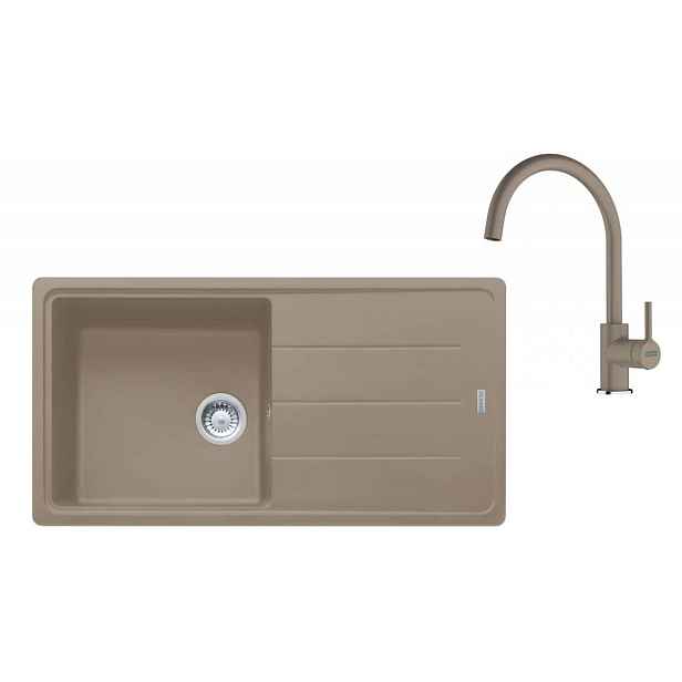 Franke - Kuchyňský set G280KA, fragranitový dřez BFG 611 a baterie FC 6018.424, kašmír 114.0700.810