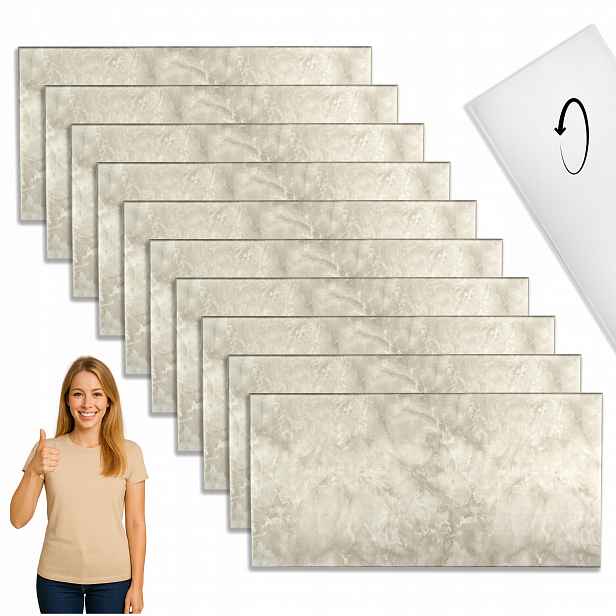 Nástěnný panel Xps 100x50 10 Ks Mramor Béžová Taupe Moderní Dekorativní 123