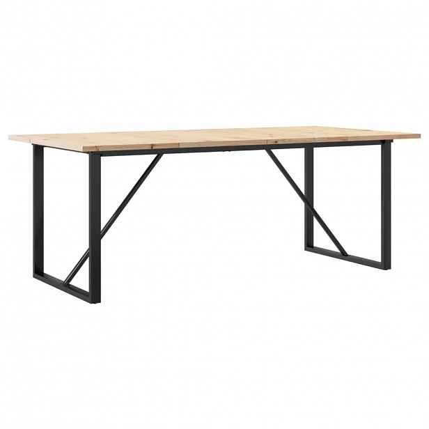 vidaXL Jídelní stůl s O rámem 200x100x75,5 cm borové dřevo a ocel