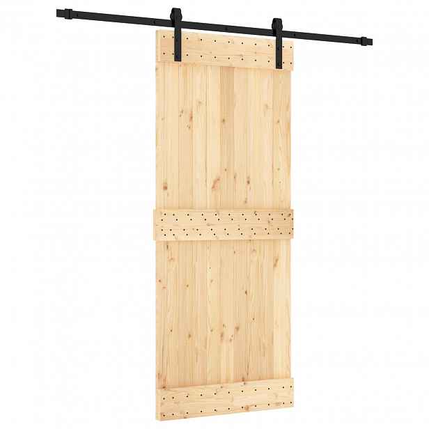 vidaXL Posuvné dveře Přirozená a černá 85 x 210 cm