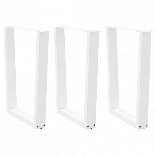 vidaXL Nohy k jídelnímu stolu ve tvaru V, 3 ks, bílé, 70 x (72-73,3) cm, ocel
