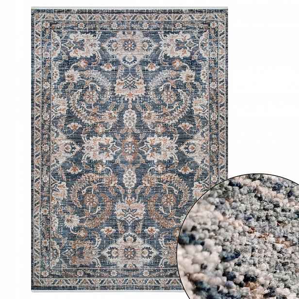 Koberec HAWAI2 Tmavě Modrý 80X150 CM obývací pokoj ložnice klasický vintage