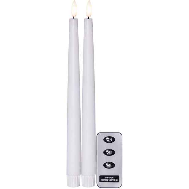 LED svíčka 2 ks výška 28,5 cm Star Trading Flamme Slim - bílá