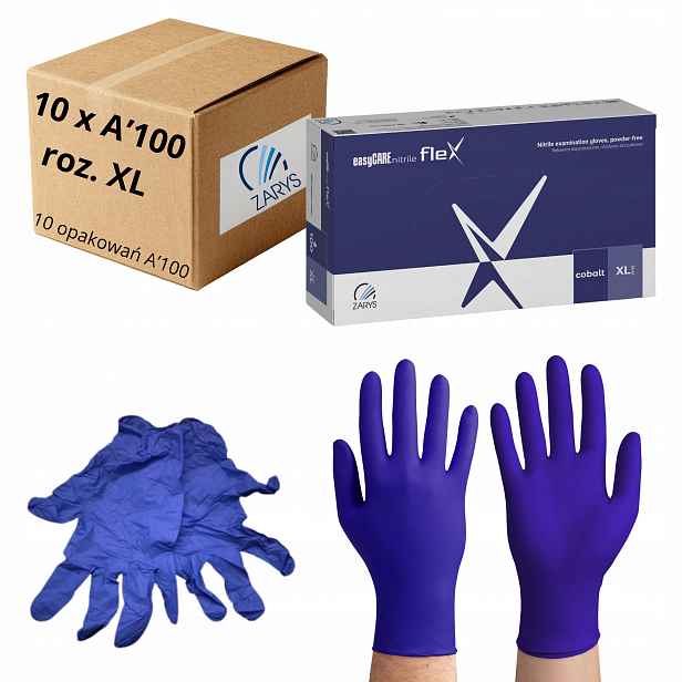 Nitrilové rukavice easyCARE Nitrile Flex kobaltové Zarys vel. [XL] Karton