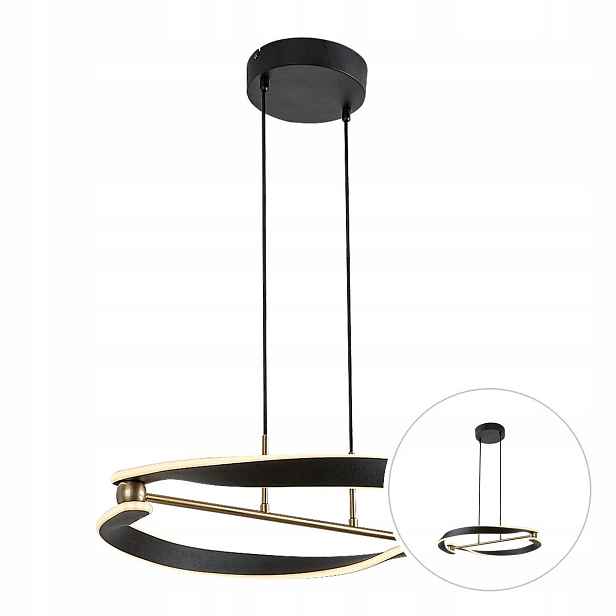 Závěsné Stropní Svítidlo Led 40W 2200lm 60cm Černá Jídelní Adalind Rabalux