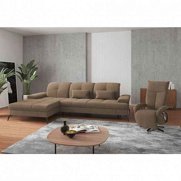 Sit & More ROHOVÁ SEDAČKA, textil, světle hnědá