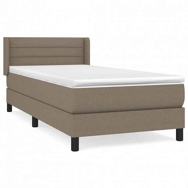 vidaXL Box spring postel s matrací taupe 90x190 cm textil