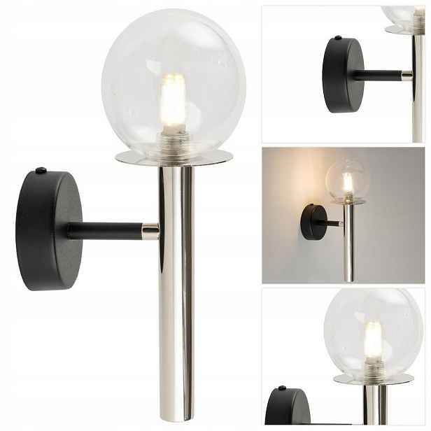 Černé nástěnné svítidlo Daisy moderní do předsíně nad zrcadlem Sigma Lighting