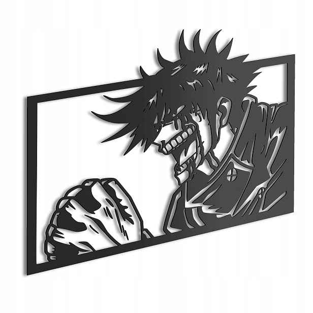 Dřevěný obraz Anime Jujutsu Kaisen Megumin Nástěnná Dekorace Dárek XL