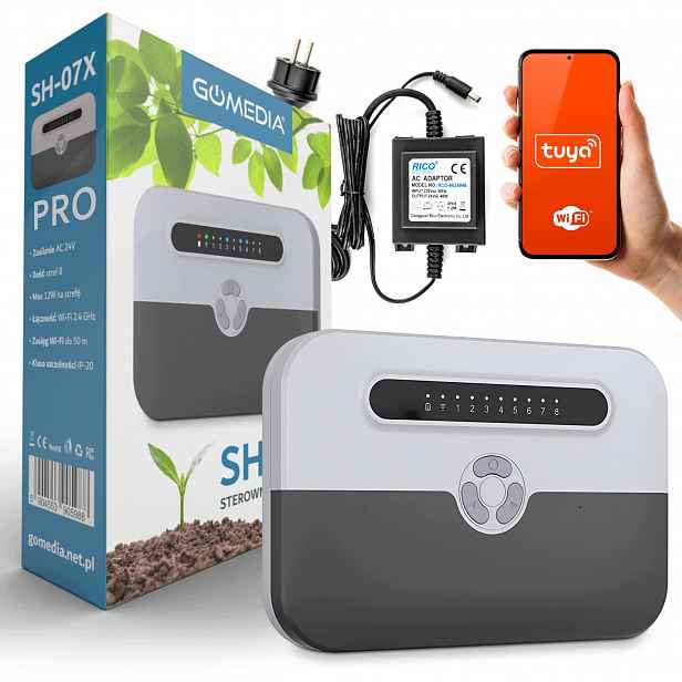 Ovladač systému zavlažování zahrady WiFi Tuya 8 zón Automatický ventil