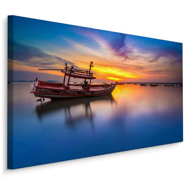 Plátno Loď Při Západu Slunce Varianta: 70x50