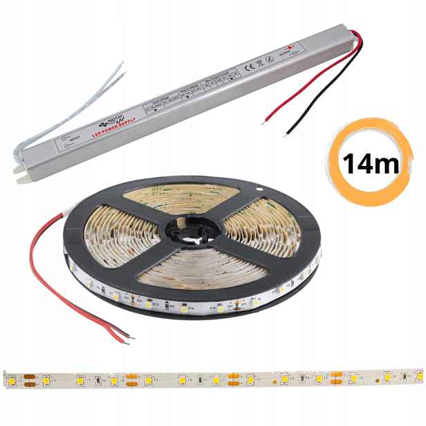 Set 14 m Led pásek Premium bílý teplý 12V