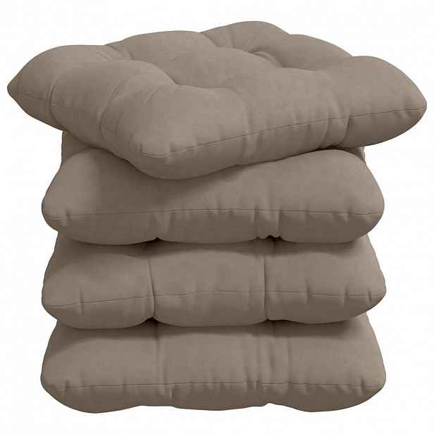 vidaXL Polštáře na sedadla 4 ks Mikrovlákno Taupe 40 x 40 cm