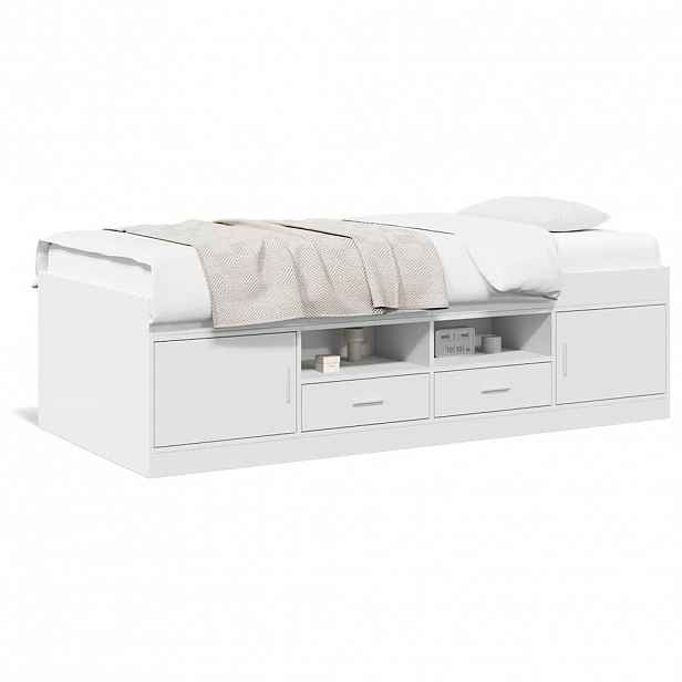 vidaXL Válenda se zásuvkami bez matrace bílá 75 x 190 cm