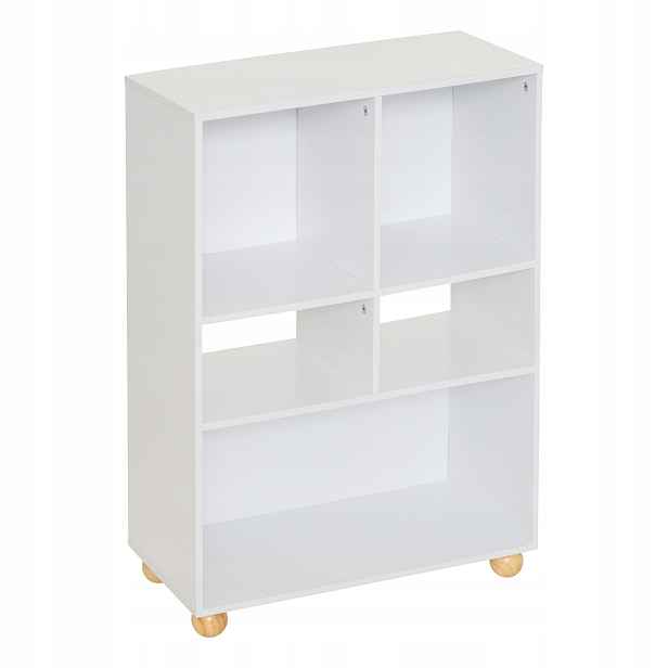 Mdf Regál S 5 Uzavřenými Nádobami 67 6 X 32 X 90 8 CM, Bílý