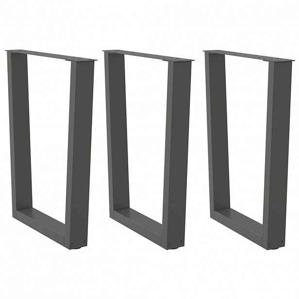 vidaXL Nohy k jídelnímu stolu ve tvaru V, 3 ks, antracitové, 70 x (72-73,3) cm, ocel
